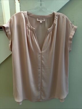 Philosophy Pale Blush V-Neck Cap Sleeve Blouse